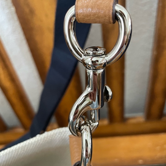 Authentic New Coach Tote bag CHALK/SILVER Canvas with refined pebble - Picture 10 of 12